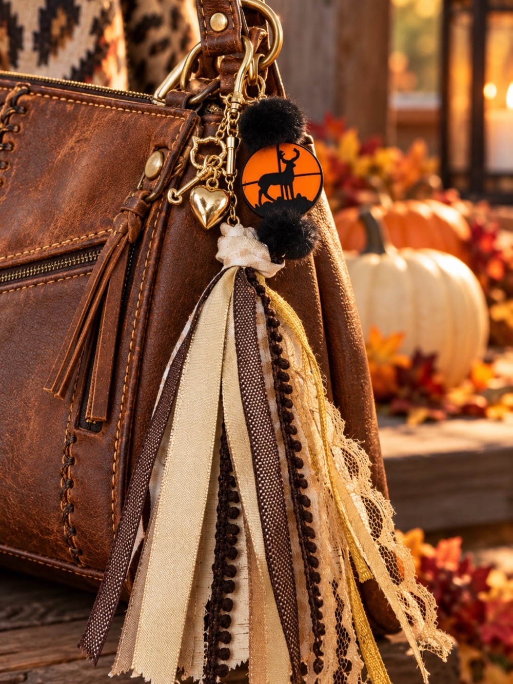 Brown Tassel Charm Bag Accessory - Velvet Cactus